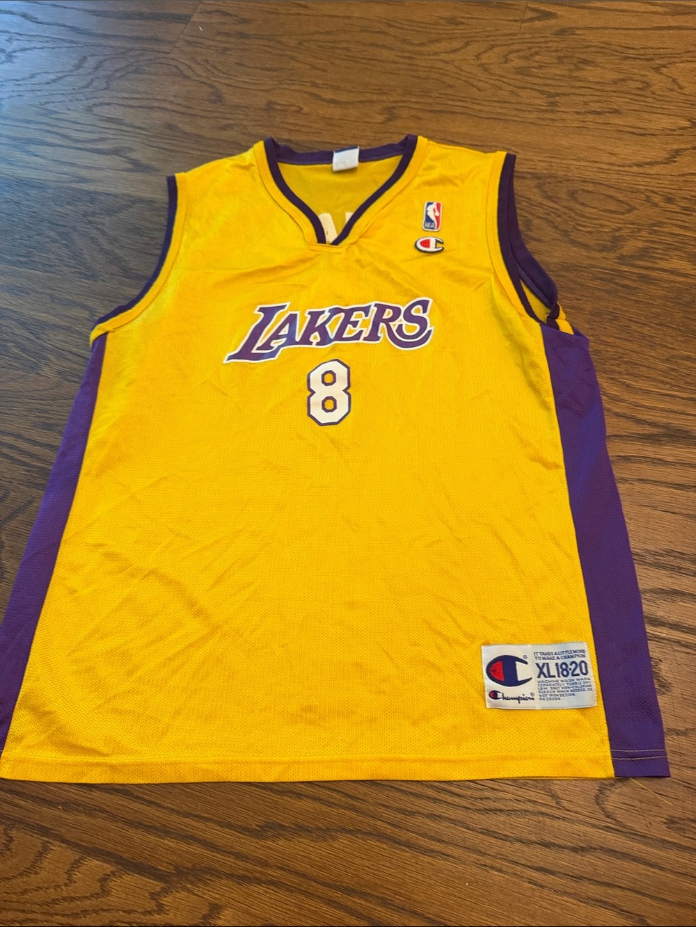 Champion Lakers Gold and Purple #8 Basketball Jersey Kobe Bryant